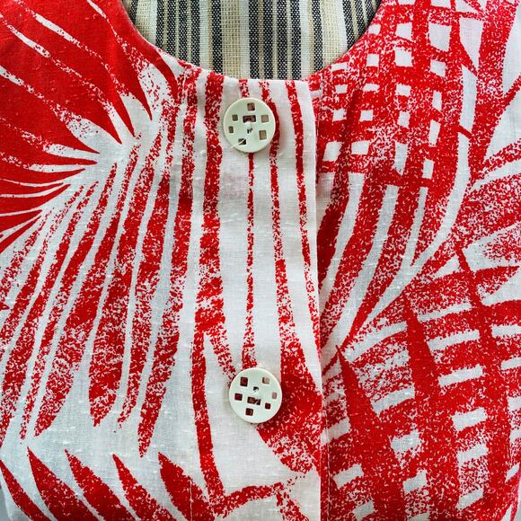 Vintage 80s Floral A-Line Midi Dress Women Size Small Button Up Pockets Femme - Picture 7 of 9